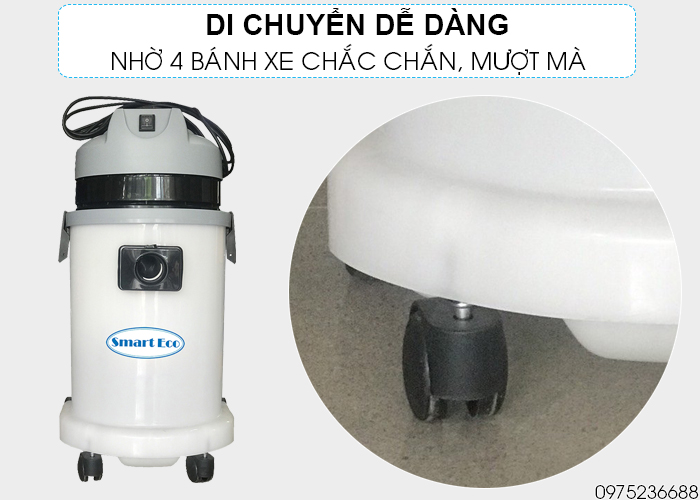 Máy hút bụi hút nước Smart Eco SE 30 HEPA di chuyển dễ dàng