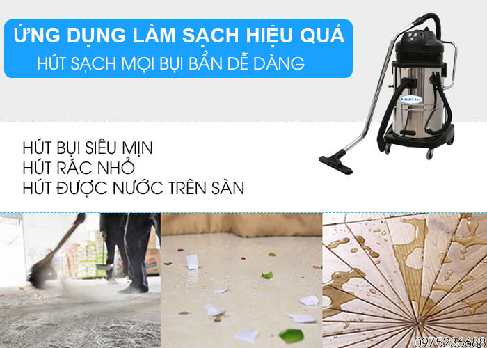 Máy hút bụi công nghiệp Smart Eco SE S3/60 làm sạch hiệu quả