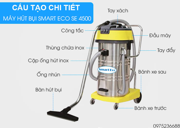 cấu tạo Máy hút bụi công nghiệp Smart ECO SE 4500