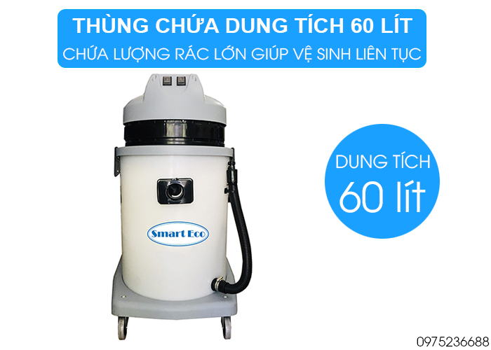 máy hút bụi smart eco se 602J thùng chứa 60 lít