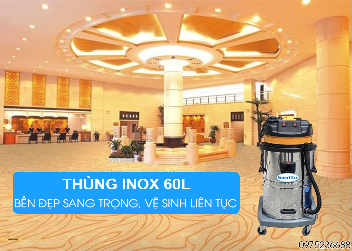 Máy hút bụi công nghiệp Smart Eco SE 60L thùng inox 60l