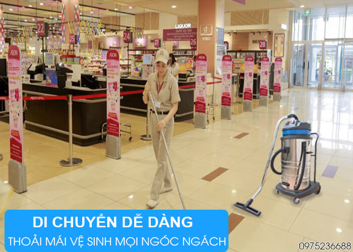Máy hút bụi khô và ướt Smart Eco SE 70 di chuyển dễ dàng