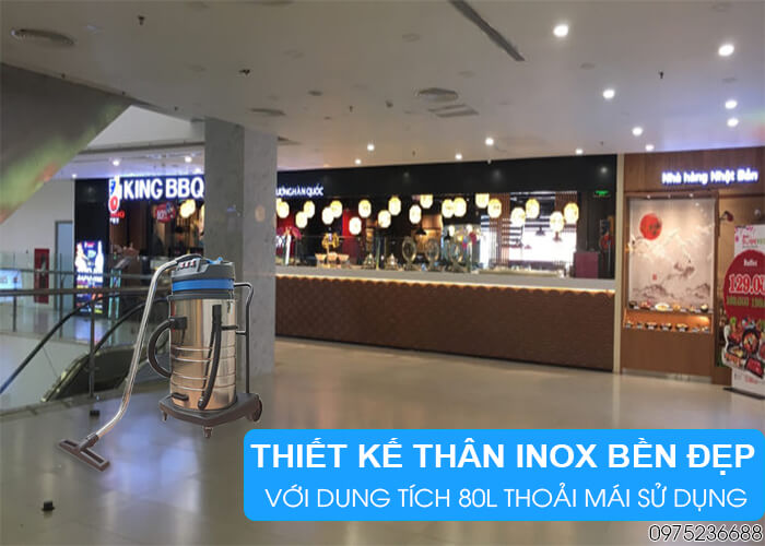 Máy hút bụi công nghiệp Smart Eco SE 80 thiết kế thân inox