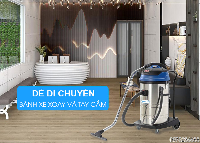 Máy hút bụi khô và ướt Smart Eco SE 802 di chuyển dễ dàng
