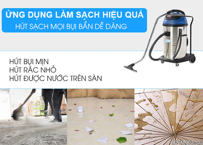 Máy hút bụi khô và ướt Smart Eco SE 802 hút mọi loại bụi
