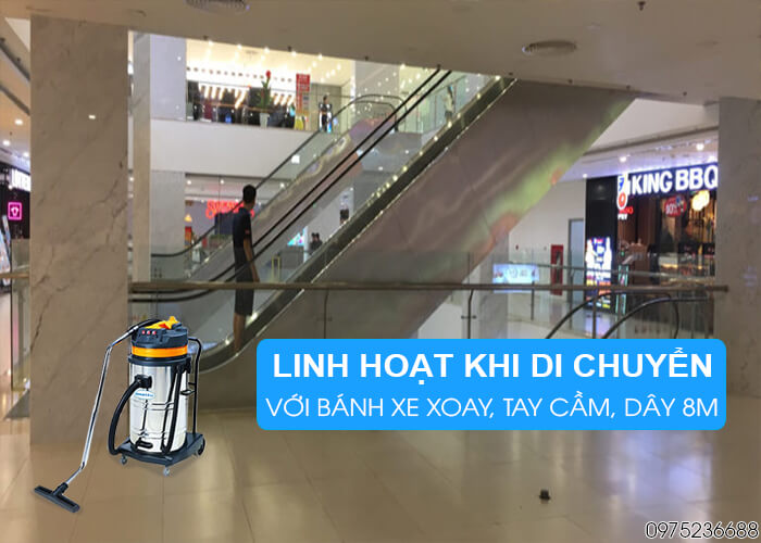 Máy hút bụi hút nước Smart Eco SE 803 linh hoạt khi di chuyển