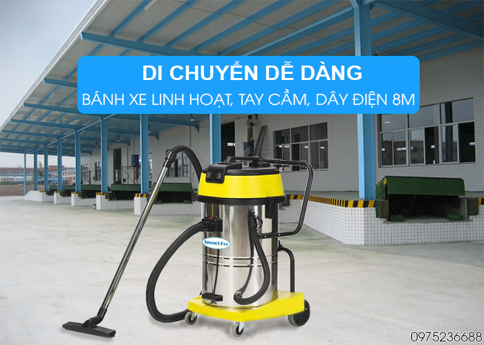 Máy hút bụi khô và ướt Smart Eco SE 902 di chuyển dễ dàng