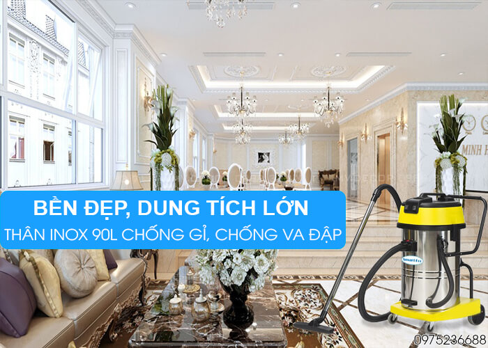 Máy hút bụi khô và ướt Smart Eco SE 902 thiết kế bền đẹp