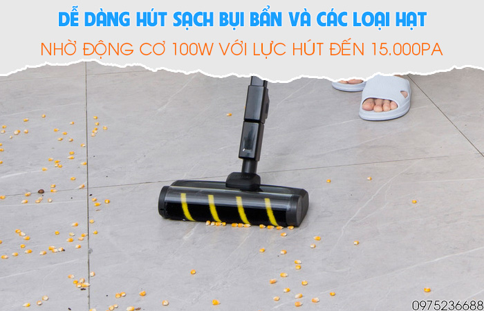 Máy hút bụi Karcher VC 4s có công suất 100w giúp hút bụi dễ dàng