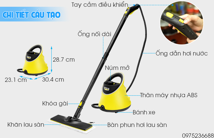 Chi tiết cấu tạo Karcher SC 2 Deluxe EasyFix