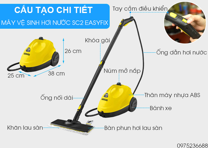 Chi tiết cấu tạo Karcher SC 2 EasyFix