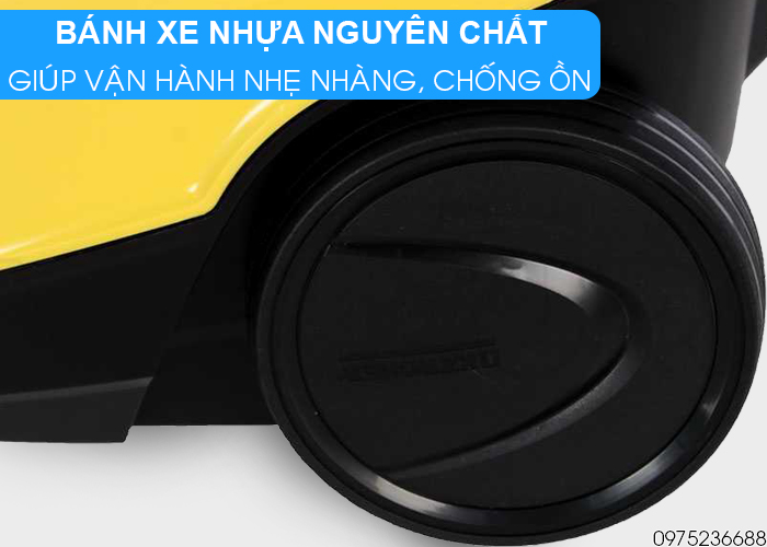 Karcher SC 3 EasyFix có bánh xe di chuyển dễ dàng, chống ồn