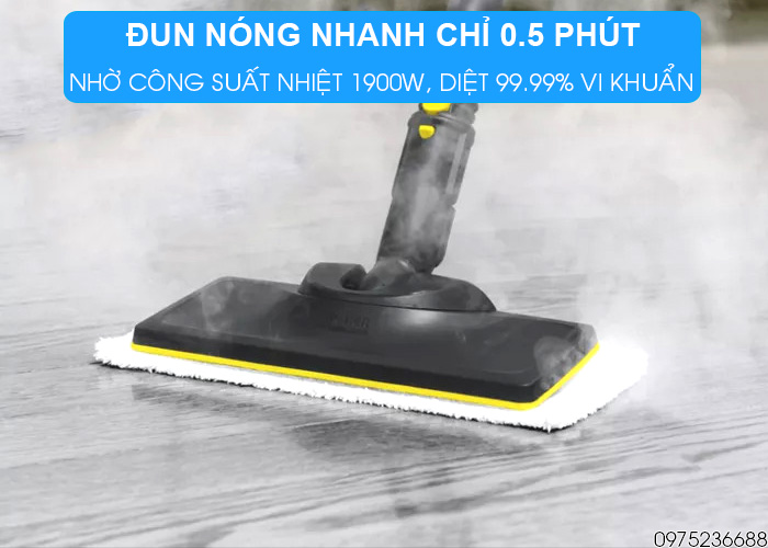 Karcher SC 3 EasyFix có công suất mạnh mẽ 1900w