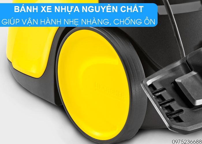 Karcher SC 5 EasyFix có bánh xe di chuyển dễ dàng, chống ồn
