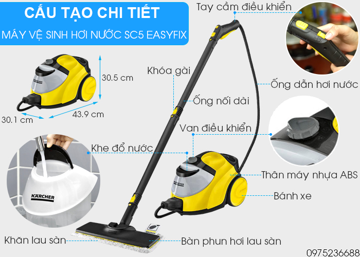 Chi tiết cấu tạo Karcher SC 5 EasyFix