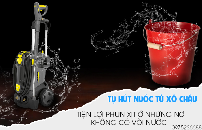 Karcher HD 5/15 C Plus có khả năng tự hút được nước từ xô chậu