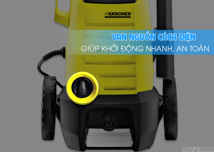 Van nguồn Karcher K2.360 cách điện giúp khởi động nhanh