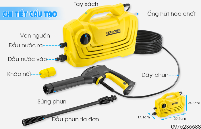 Chi tiết cấu tạo Karcher K2 Classic SEA