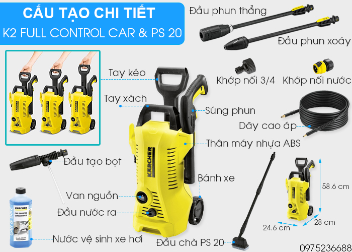 Chi tiết Karcher K2 Full Control Car & PS 20