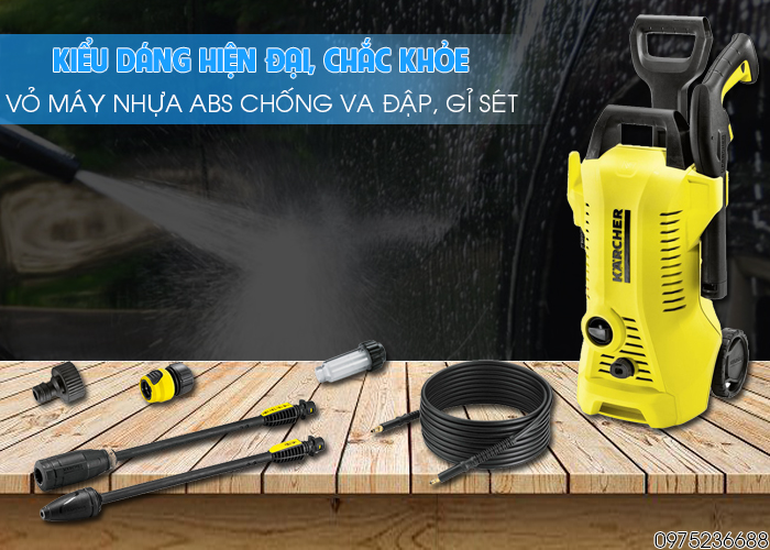 Karcher K2 Full Control EU thiết kế vỏ máy ABS cao cấp