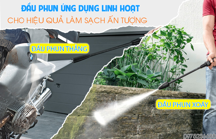 Karcher K2 Horizontal có đầu phun ứng dụng linh hoạt
