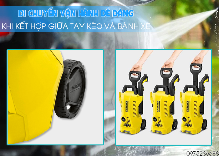 Karcher K2 Power Control Car EU di chuyển dễ dàng bằng tay xách