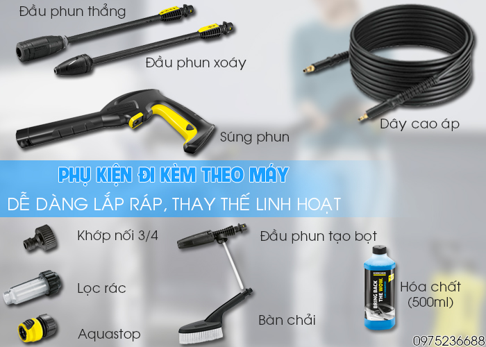 Karcher K2 Power Control Car EU và phụ kiện