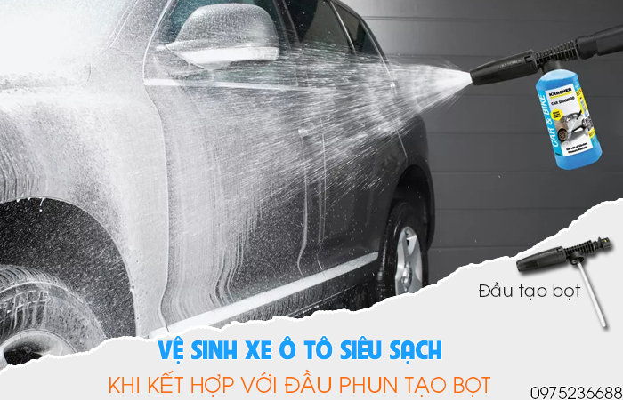 Karcher K2 Power Control Car & Home EU kết hợp đầu phun tạo bọt