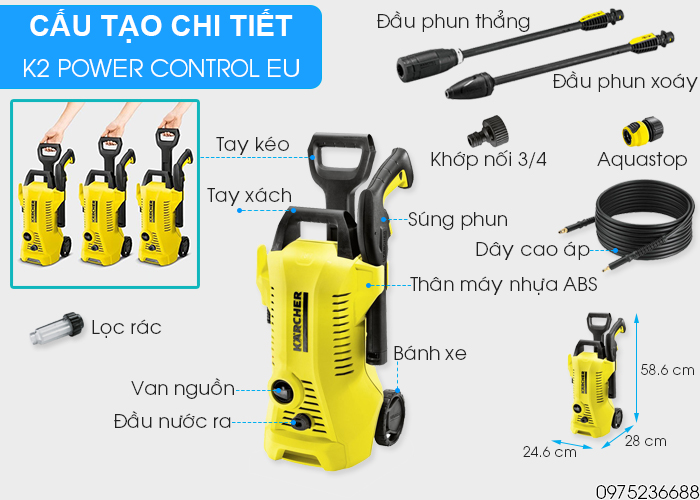 Chi tiết cấu tạo Karcher K2 Power Control EU
