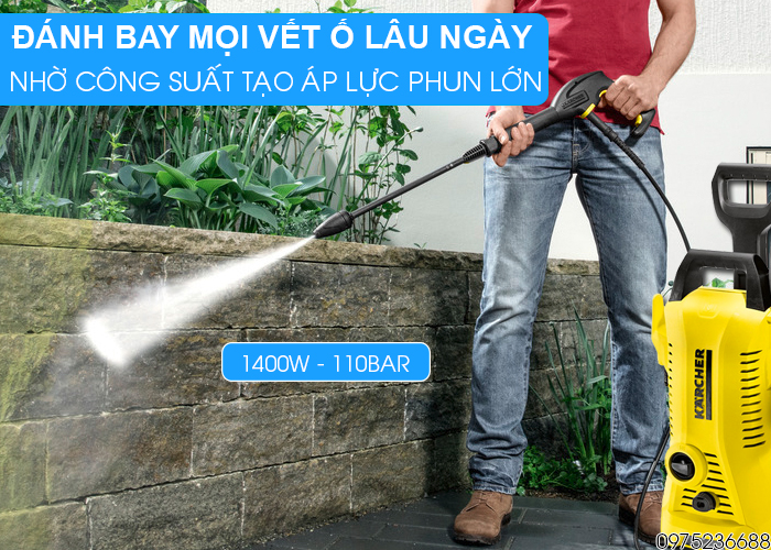 Karcher K2 Premium Power Control EU công suất mạnh mẽ 1400w