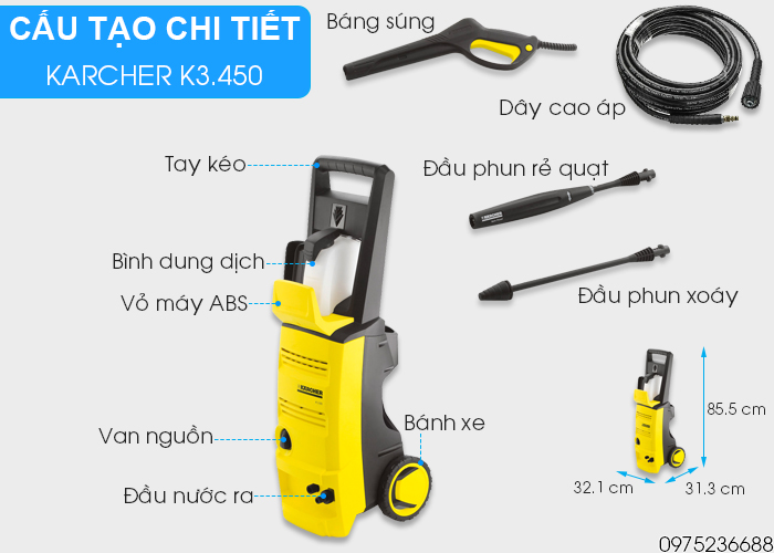 Cấu tạo chi tiết Karcher K3.450