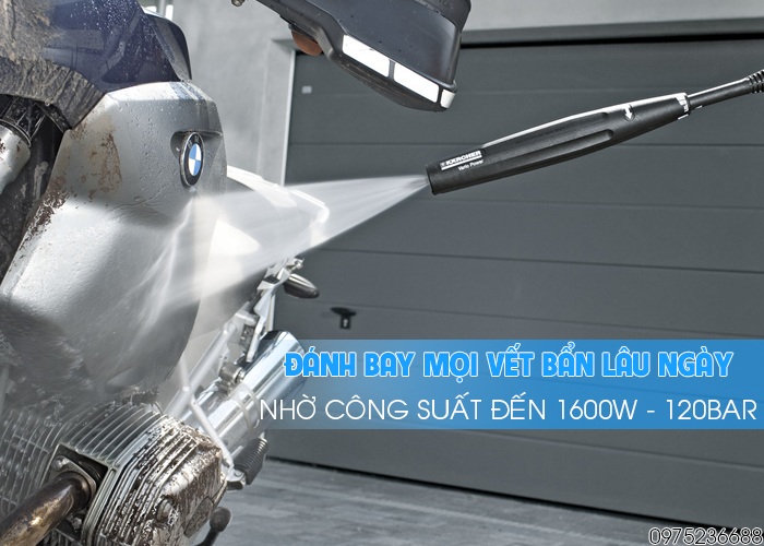 Karcher K3.450 có công suất mạnh mẽ 1600w