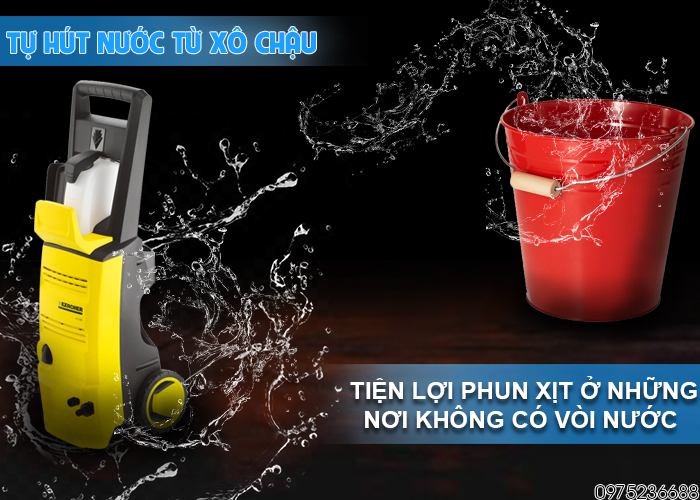 Karcher K3.450 tự hút được nước từ xô chậu