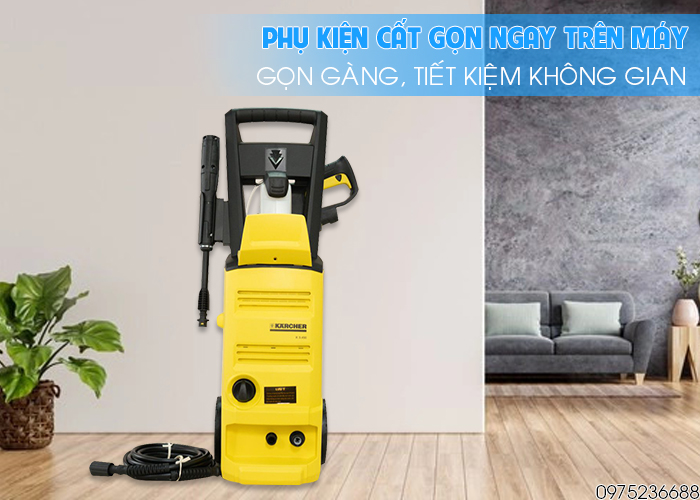 Phụ kiện Karcher K3.450 cất gọn ngay trên máy