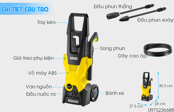 Chi tiết cấu tạo Karcher K3 EU