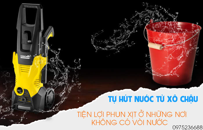 Karcher K3 EU có khả năng tự hút được nước từ xô chậu