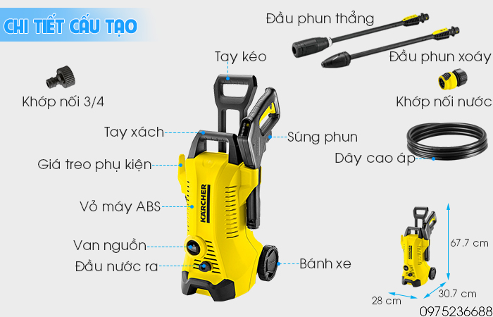 Chi tiết cấu tạo Karcher K3 Full Control EU