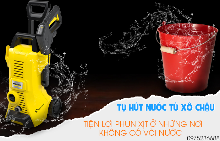 Karcher K3 Power Control EU có khả năng tự hút được nước từ xô chậu