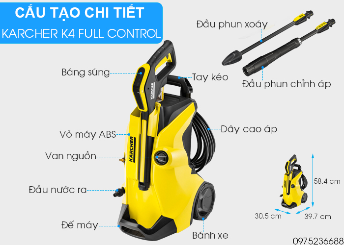 Cấu tạo chi tiết Karcher K4 Full Control