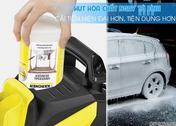 Karcher K4 Power Control hút hóa chất ngay từ bình