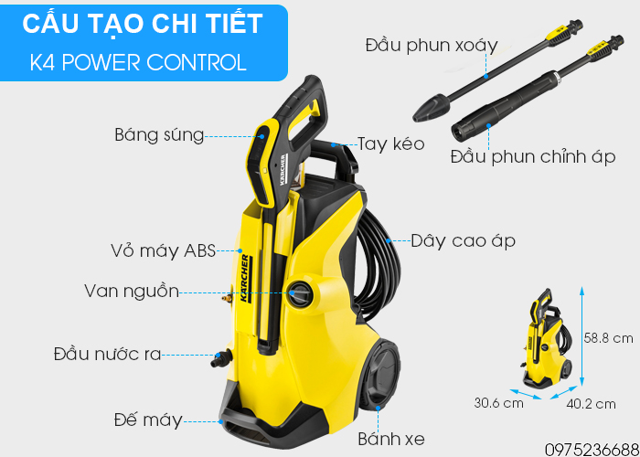 Chi tiết cấu tạo Karcher K4 Power Control