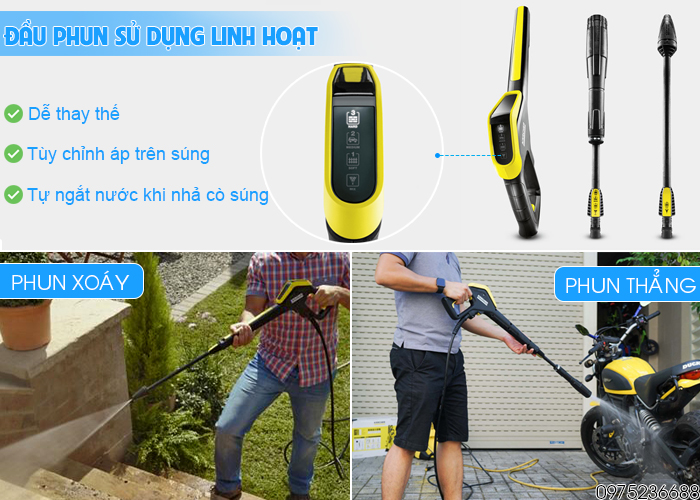Karcher K4 Power Control có đầu phun ứng dụng linh hoạt