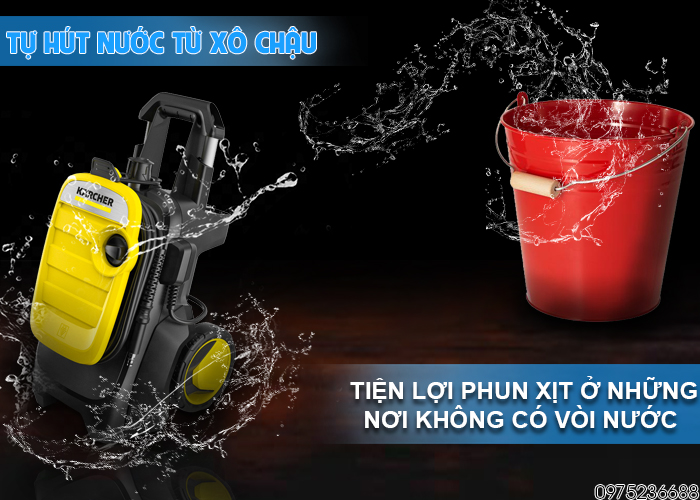 Karcher K5 Compact EU tự hút được nước từ xô chậu