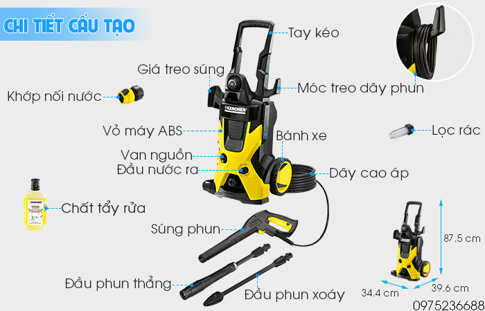 Chi tiết cấu tạo Karcher K5 EU