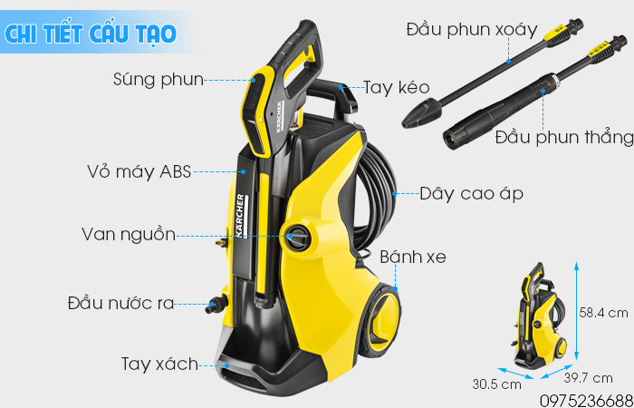 Chi tiết cấu tạo Karcher K5 Full Control EU
