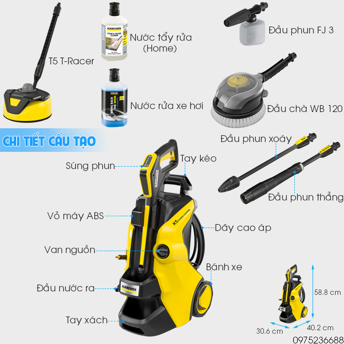Chi tiết cấu tạo Karcher K5 Power Control Car & Home