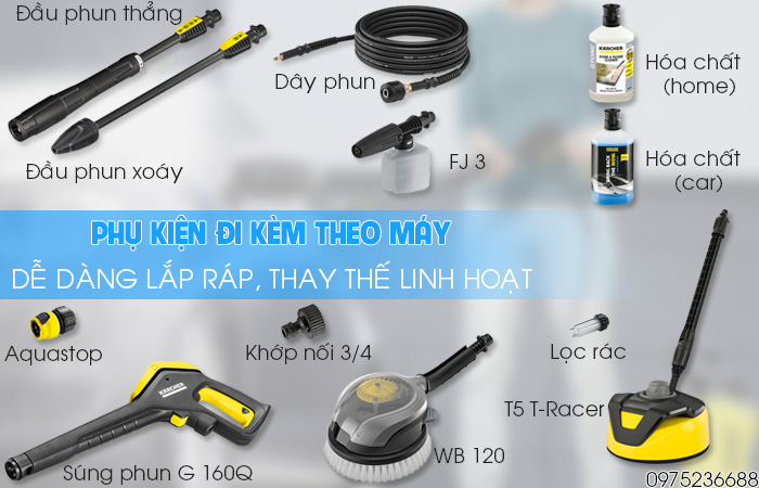 Karcher K5 Power Control & Home và phụ kiện kèm theo