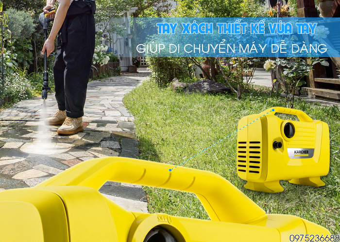 Karcher K2 Power VPS di chuyển dễ dàng nhờ tay xách